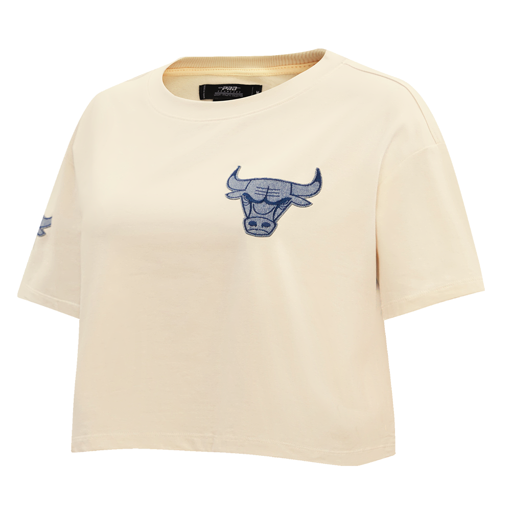 NBA CHICAGO BULLS VARSITY BLUES WOMEN'S BOXY TEE (LINEN)