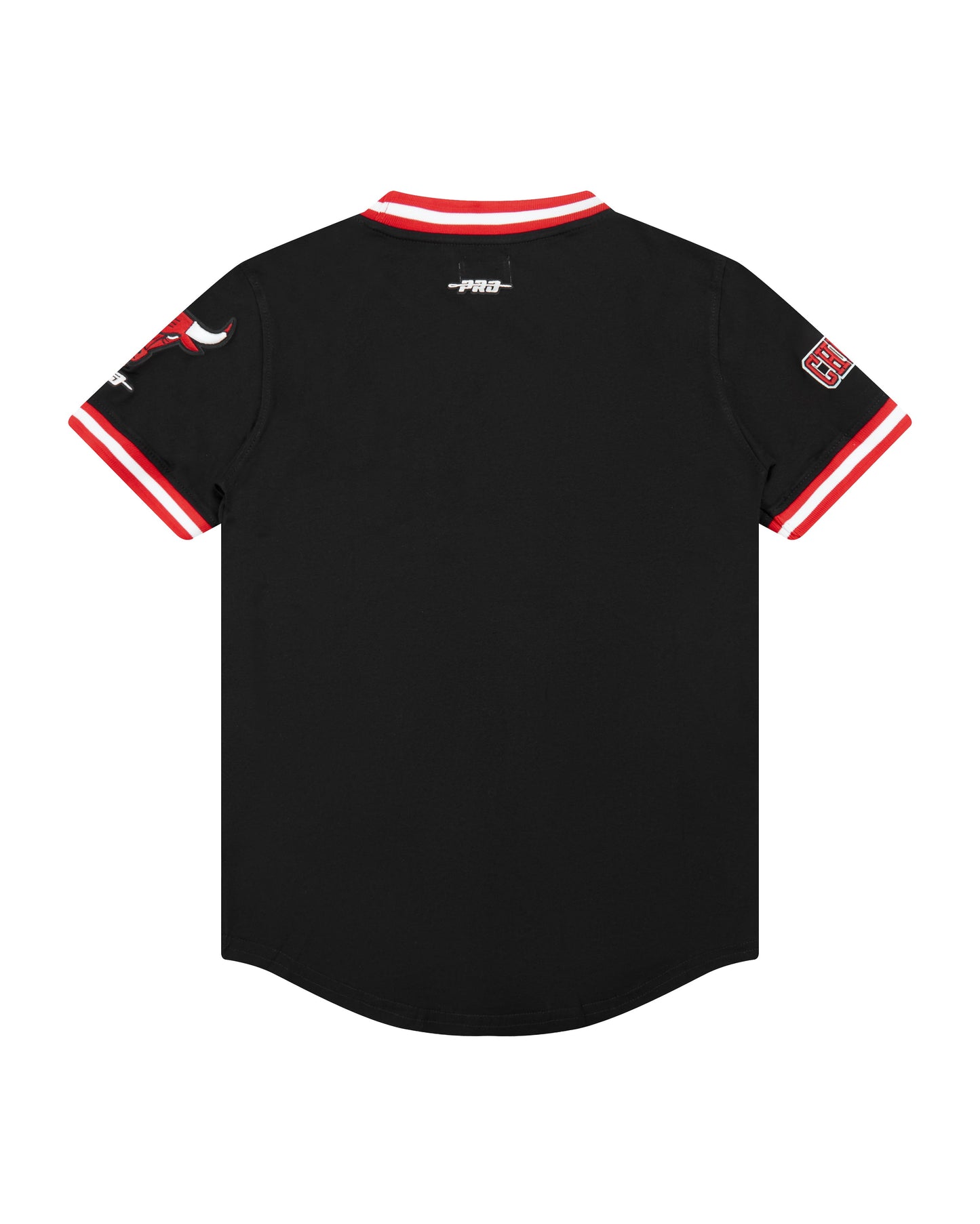NBA CHICAGO BULLS CLASSIC BIG BOYS SHORT SLEEVE STRIPED RIB TEE (BLACK/RED)