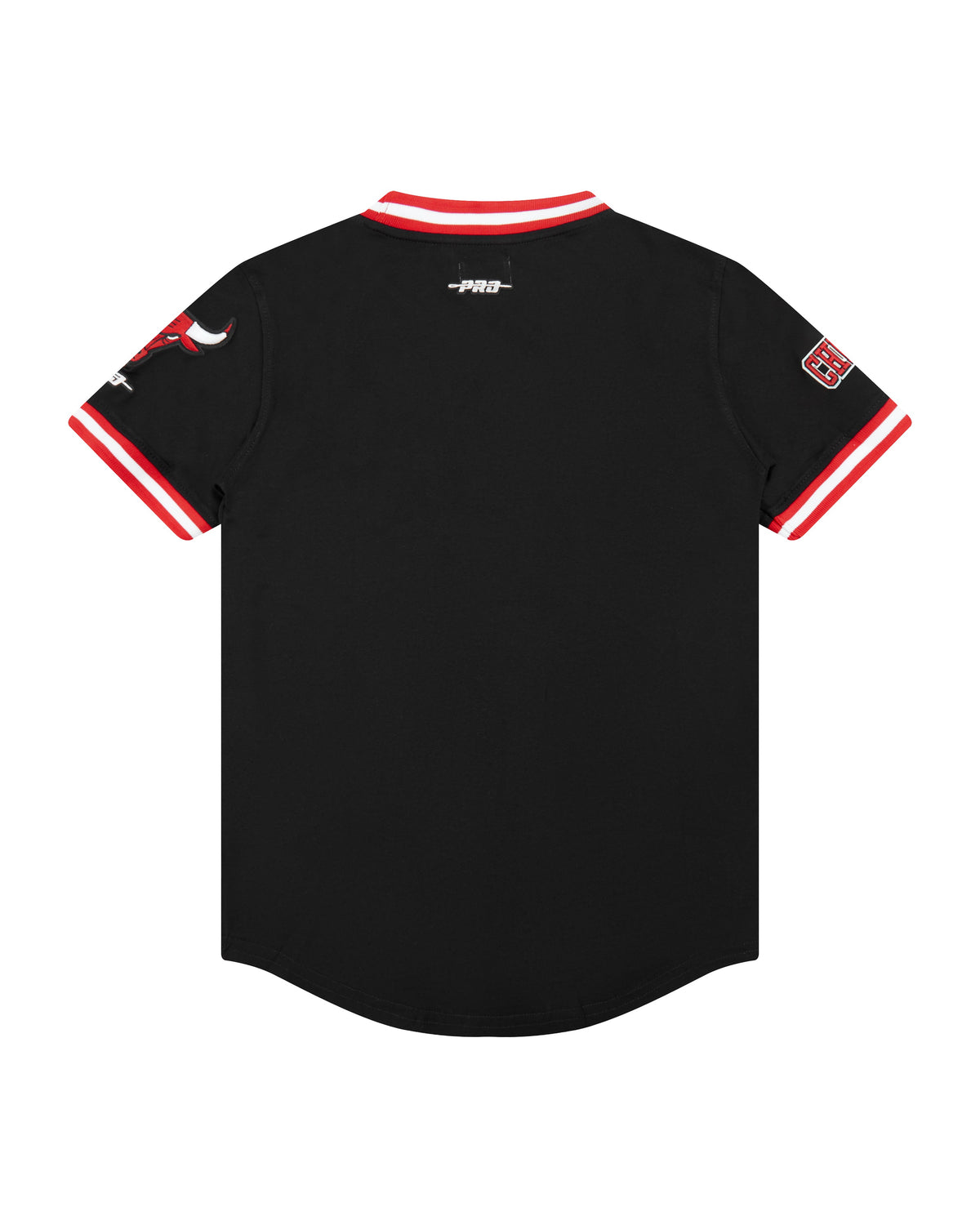 NBA CHICAGO BULLS CLASSIC BIG BOY'S SHORT SLEEVE STRIPED RIB TEE (BLACK/RED)