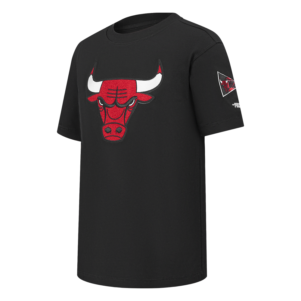 NBA CHICAGO BULLS RETRO CLASSIC T-SHIRT EN JERSEY SIMPLE POUR GARÇON JUNIOR (NOIR)