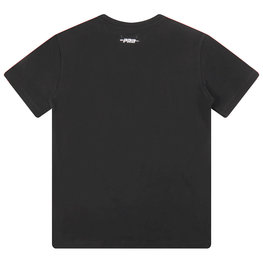 NBA CHICAGO BULLS RETRO CLASSIC T-SHIRT À BANDES EN JERSEY SIMPLE POUR GARÇON JUNIOR (NOIR/ROUGE)