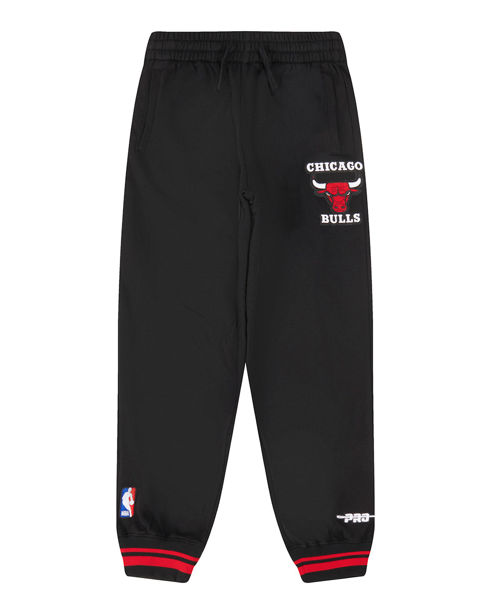 NBA CHICAGO BULLS RETRO CLASSIC PANTALON OUATÉ EN MOLLETON CÔTELÉ POUR GARÇON JUNIOR (NOIR/ROUGE/NOIR)