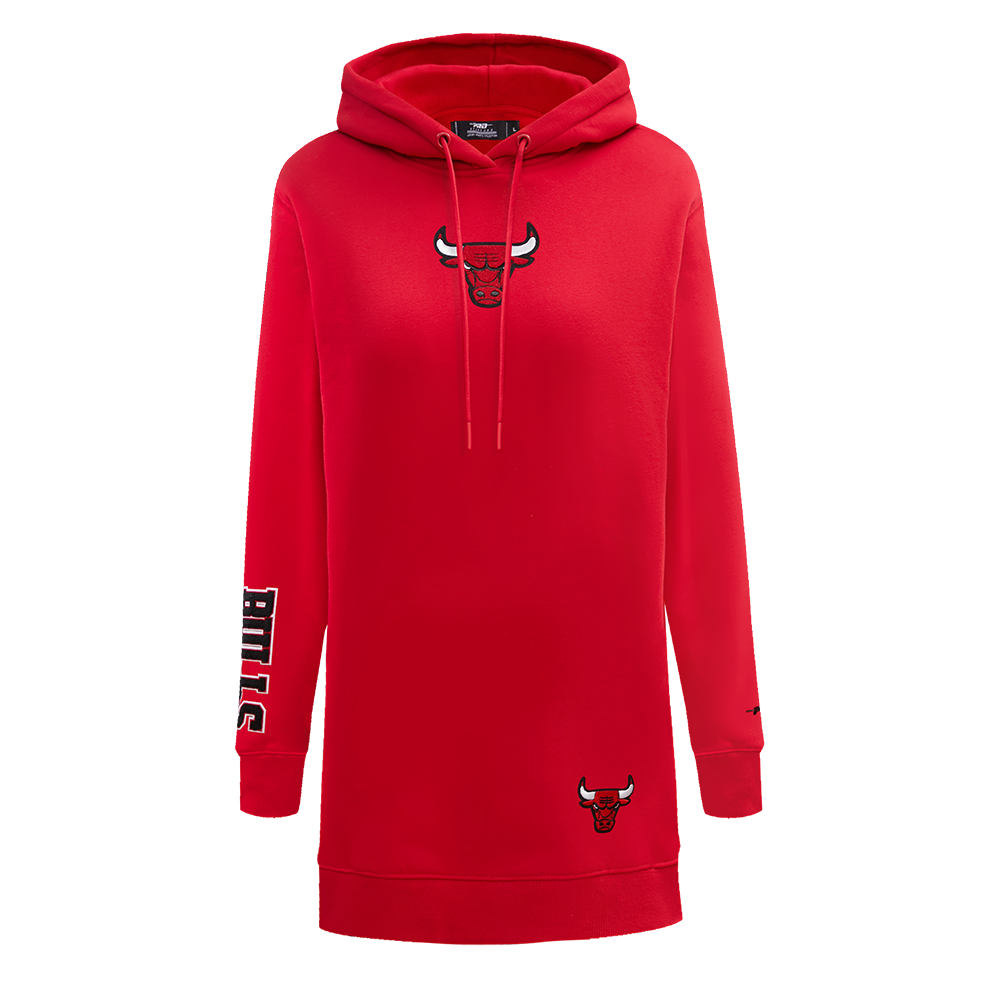 NBA CHICAGO BULLS CLASSIC WOMEN'S HOODIE DRESS (RED)