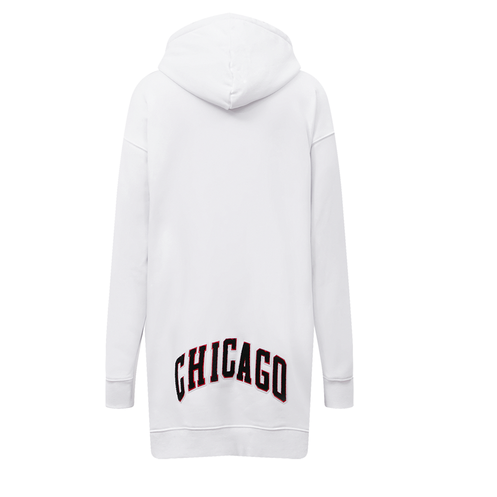 NBA CHICAGO BULLS CLASSIC WOMEN'S HOODIE DRESS (WHITE)