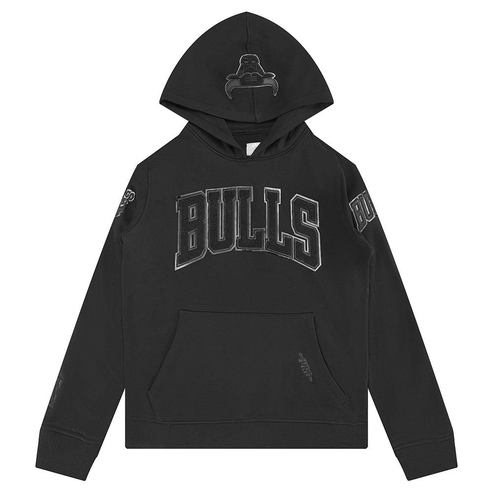 NBA CHICAGO BULLS TRIPLE BLACK CHANDAIL À CAPUCHON EN MOLLETON POUR GARÇON JUNIOR (NOIR)