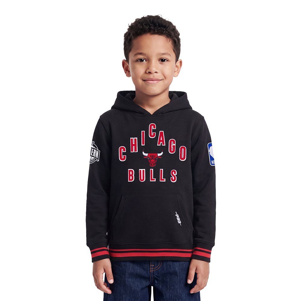 NBA CHICAGO BULLS ON TOP BIG BOY'S PULL OVER HOODIE (BLACK/RED/BLACK)