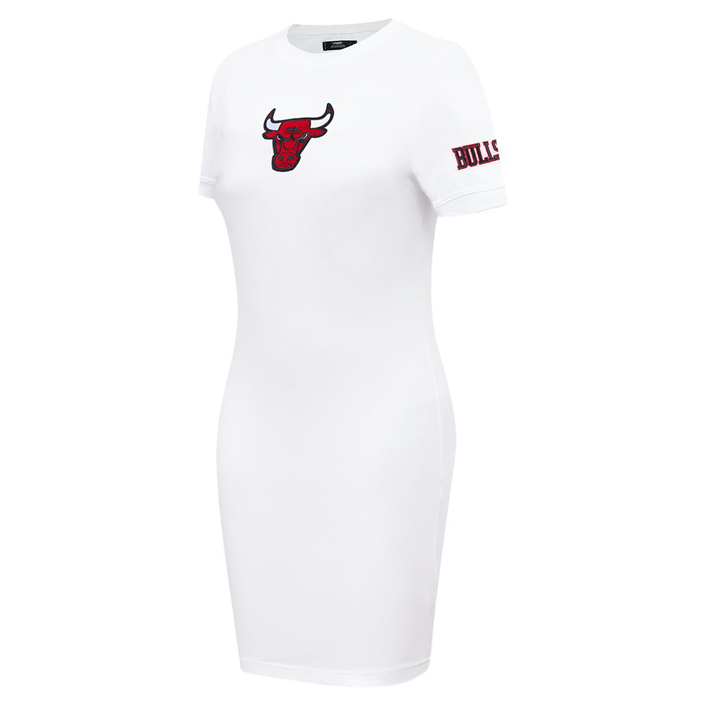 NBA CHICAGO BULLS CLASSIC WOMEN'S BODYCON DRESS (WHITE)