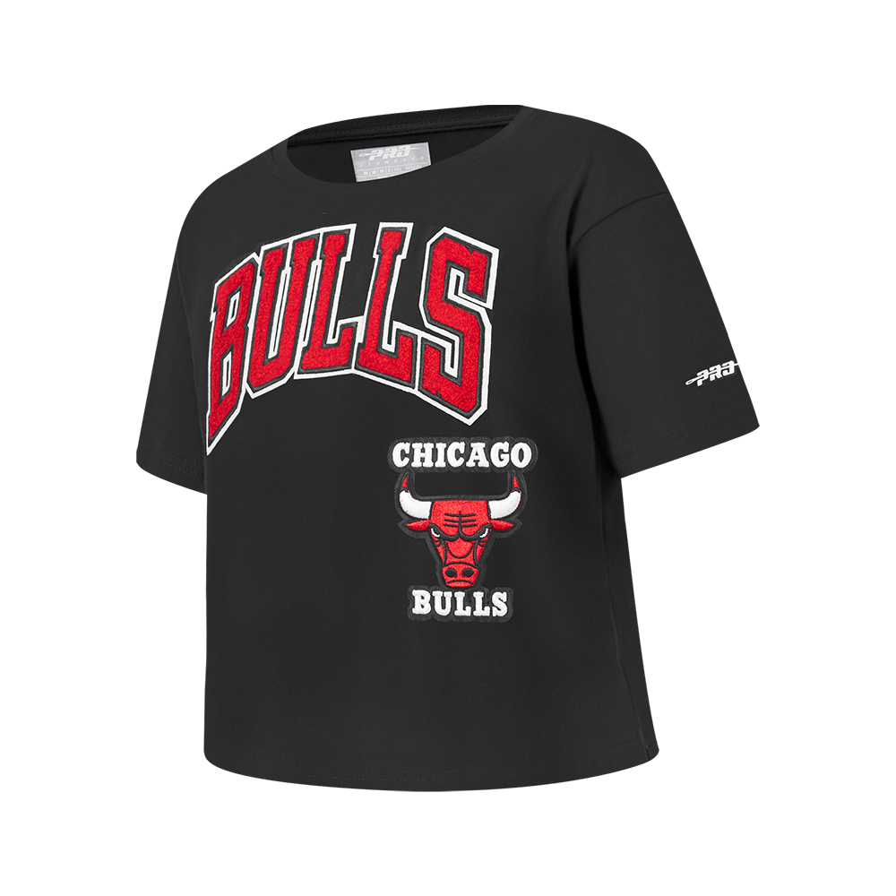 NBA CHICAGO BULLS RETRO CLASSIC T-SHIRT À COUPE CARRÉE À MANCHES COURTES POUR FILLE JUNIOR (NOIR)