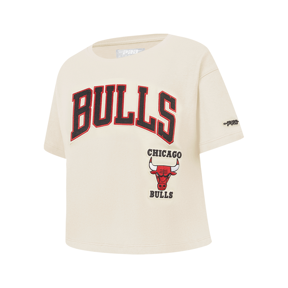 NBA CHICAGO BULLS RETRO CLASSIC T-SHIRT À COUPE CARRÉE À MANCHES COURTES POUR FILLE JUNIOR (COQUILLE D'ŒUF)