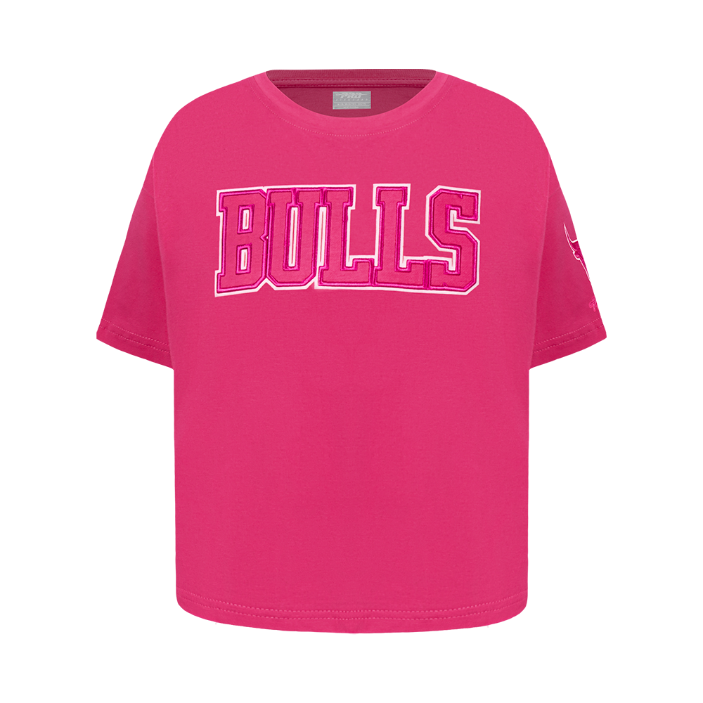 NBA CHICAGO BULLS T-SHIRT TRIPLE ROSE À MANCHES COURTES ET À COUPE CARRÉE POUR FILLE JUNIOR (VIOLET BETTERAVE)
