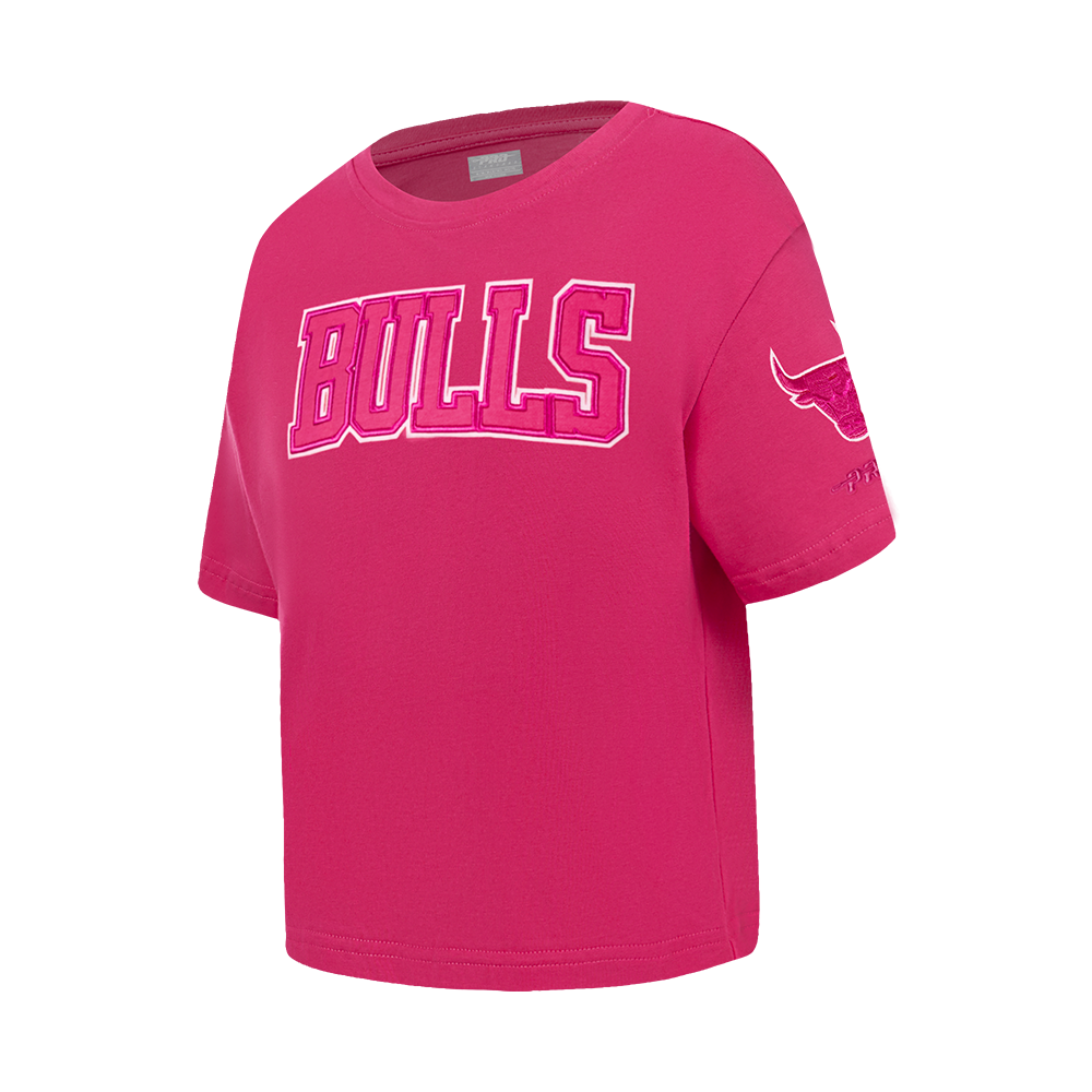 NBA CHICAGO BULLS T-SHIRT TRIPLE ROSE À MANCHES COURTES ET À COUPE CARRÉE POUR FILLE JUNIOR (VIOLET BETTERAVE)