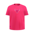 NBA CHICAGO BULLS T-SHIRT TRIPLE ROSE À MANCHES COURTES ET À COUPE AJUSTÉE POUR FILLE JUNIOR (VIOLET BETTERAVE)