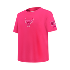 NBA CHICAGO BULLS T-SHIRT TRIPLE ROSE À MANCHES COURTES ET À COUPE AJUSTÉE POUR FILLE JUNIOR (VIOLET BETTERAVE)