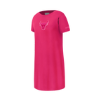 NBA CHICAGO BULLS TRIPLE PINK BIG GIRL'S TEE DRESS (BEETROOT PURPLE)