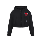 NBA CHICAGO BULLS CLASSIC BIG GIRL'S FLC FZ HOODIE (BLACK)