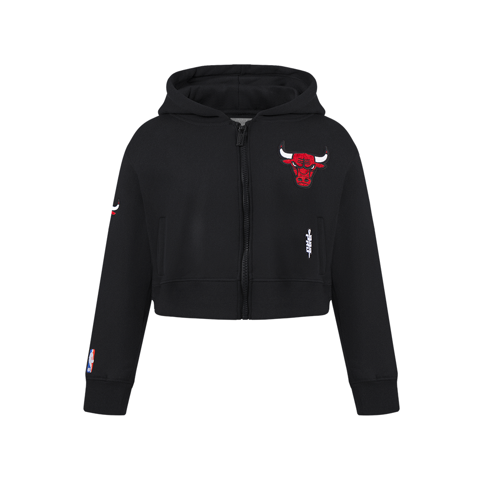NBA CHICAGO BULLS CLASSIC BIG GIRL'S FLC FZ HOODIE (BLACK)