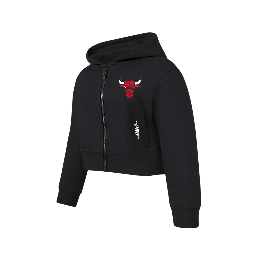 NBA CHICAGO BULLS CLASSIC BIG GIRL'S FLC FZ HOODIE (BLACK)