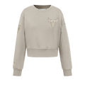 NBA CHICAGO BULLS NEUTRAL CHANDAIL À COL ROND EN MOLLETON POUR FILLE JUNIOR (TAUPE)