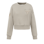 NBA CHICAGO BULLS NEUTRAL CHANDAIL À COL ROND EN MOLLETON POUR FILLE JUNIOR (TAUPE)