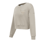 NBA CHICAGO BULLS NEUTRAL CHANDAIL À COL ROND EN MOLLETON POUR FILLE JUNIOR (TAUPE)