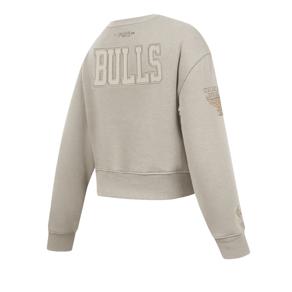 NBA CHICAGO BULLS NEUTRAL CHANDAIL À COL ROND EN MOLLETON POUR FILLE JUNIOR (TAUPE)