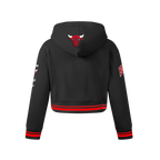 NBA CHICAGO BULLS RETRO CLASSIC CHANDAIL À CAPUCHON EN MOLLETON CÔTELÉ POUR FILLE JUNIOR (NOIR/ROUGE/NOIR)