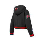 NBA CHICAGO BULLS RETRO CLASSIC CHANDAIL À CAPUCHON EN MOLLETON CÔTELÉ POUR FILLE JUNIOR (NOIR/ROUGE/NOIR)