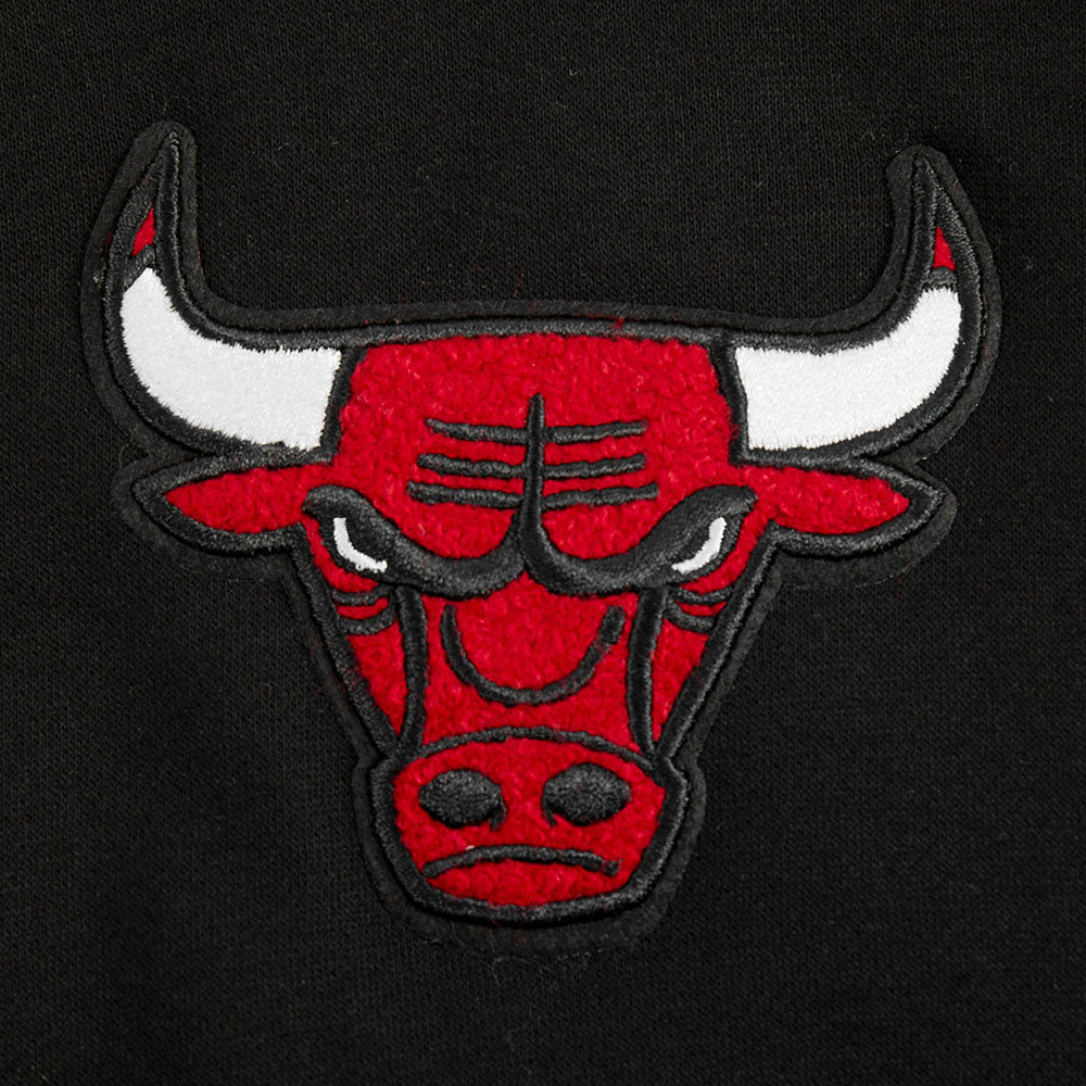 NBA CHICAGO BULLS RETRO CLASSIC CHANDAIL À CAPUCHON EN MOLLETON CÔTELÉ POUR FILLE JUNIOR (NOIR/ROUGE/NOIR)