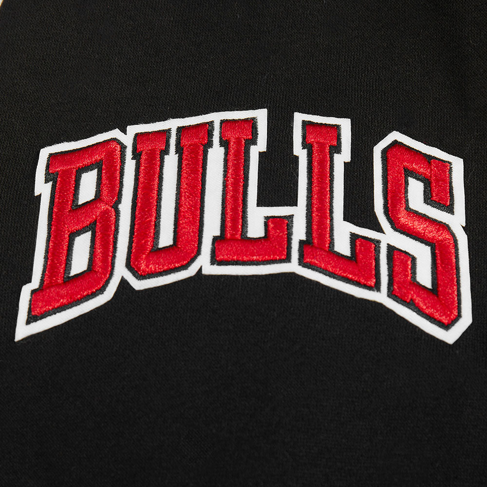 NBA CHICAGO BULLS RETRO CLASSIC CHANDAIL À CAPUCHON EN MOLLETON CÔTELÉ POUR FILLE JUNIOR (NOIR/ROUGE/NOIR)