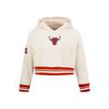 NBA CHICAGO BULLS RETRO CLASSIC CHANDAIL À CAPUCHON EN MOLLETON CÔTELÉ POUR FILLE JUNIOR (COQUILLE D'ŒUF/ROUGE)