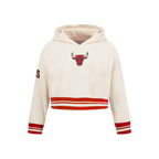 NBA CHICAGO BULLS RETRO CLASSIC CHANDAIL À CAPUCHON EN MOLLETON CÔTELÉ POUR FILLE JUNIOR (COQUILLE D'ŒUF/ROUGE)