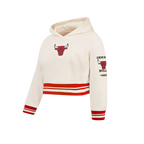 NBA CHICAGO BULLS RETRO CLASSIC CHANDAIL À CAPUCHON EN MOLLETON CÔTELÉ POUR FILLE JUNIOR (COQUILLE D'ŒUF/ROUGE)