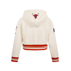 NBA CHICAGO BULLS RETRO CLASSIC CHANDAIL À CAPUCHON EN MOLLETON CÔTELÉ POUR FILLE JUNIOR (COQUILLE D'ŒUF/ROUGE)