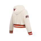 NBA CHICAGO BULLS RETRO CLASSIC CHANDAIL À CAPUCHON EN MOLLETON CÔTELÉ POUR FILLE JUNIOR (COQUILLE D'ŒUF/ROUGE)