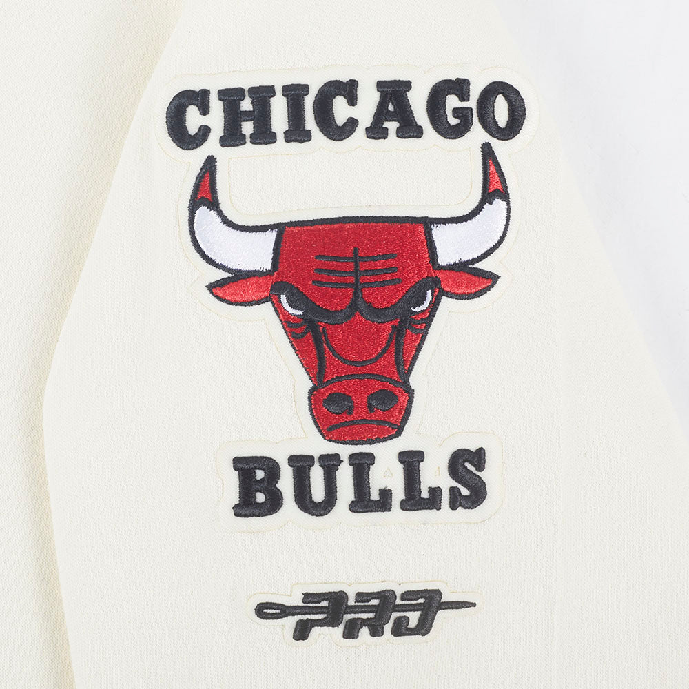 NBA CHICAGO BULLS RETRO CLASSIC CHANDAIL À CAPUCHON EN MOLLETON CÔTELÉ POUR FILLE JUNIOR (COQUILLE D'ŒUF/ROUGE)