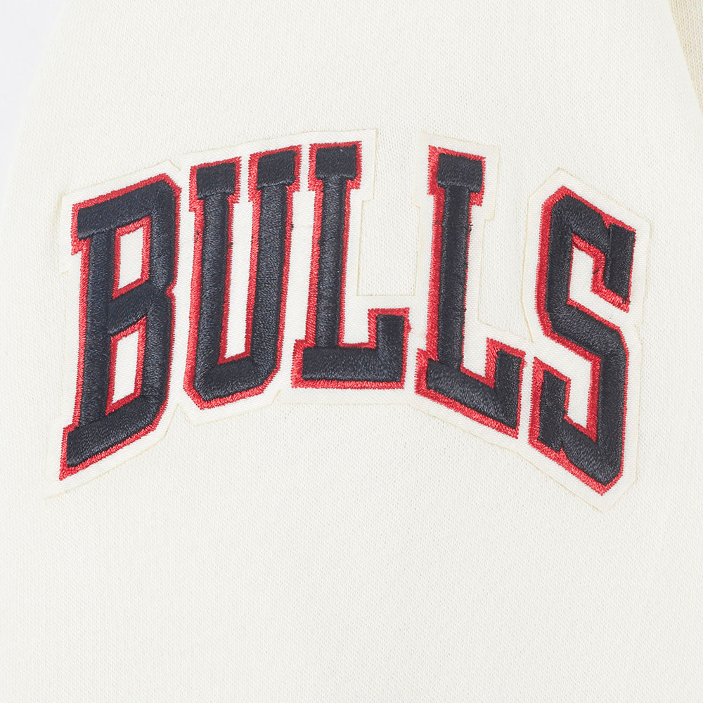 NBA CHICAGO BULLS RETRO CLASSIC CHANDAIL À CAPUCHON EN MOLLETON CÔTELÉ POUR FILLE JUNIOR (COQUILLE D'ŒUF/ROUGE)