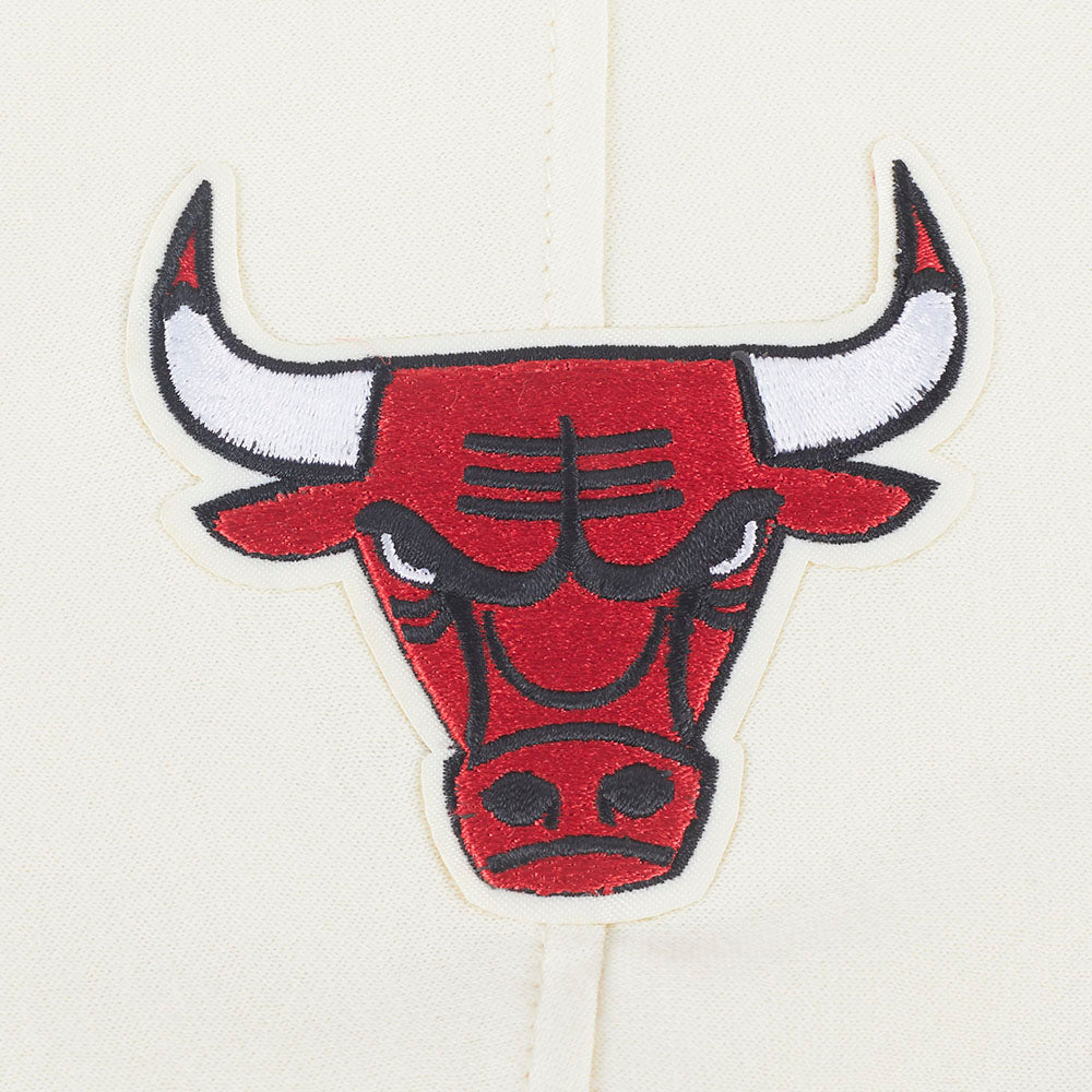NBA CHICAGO BULLS RETRO CLASSIC CHANDAIL À CAPUCHON EN MOLLETON CÔTELÉ POUR FILLE JUNIOR (COQUILLE D'ŒUF/ROUGE)