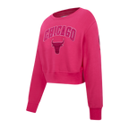 NBA CHICAGO BULLS TRIPLE PINK BIG GIRL'S FLC CREWNECK (BEETROOT PURPLE)