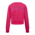 NBA CHICAGO BULLS TRIPLE PINK BIG GIRL'S FLC CREWNECK (BEETROOT PURPLE)