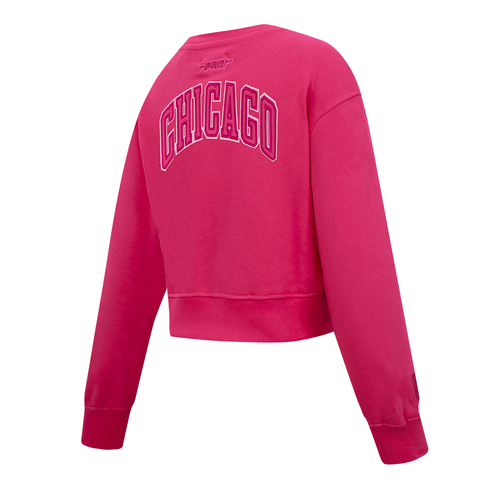 NBA CHICAGO BULLS TRIPLE PINK BIG GIRL'S FLC CREWNECK (BEETROOT PURPLE)