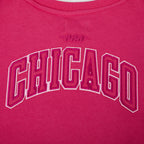 NBA CHICAGO BULLS TRIPLE PINK BIG GIRL'S FLC CREWNECK (BEETROOT PURPLE)