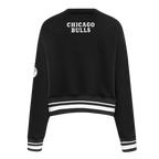 NBA CHICAGO BULLS PEARLS WOMEN'S RIB FLEECE CREWNECK (BLACK)