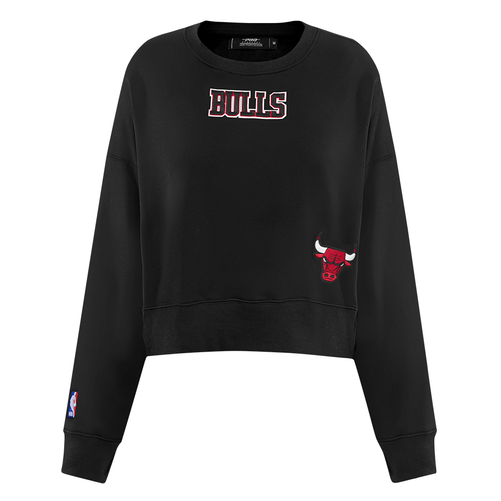 NBA CHICAGO BULLS WINGSPAN WOMEN'S FLEECE CREWNECK (BLACK)