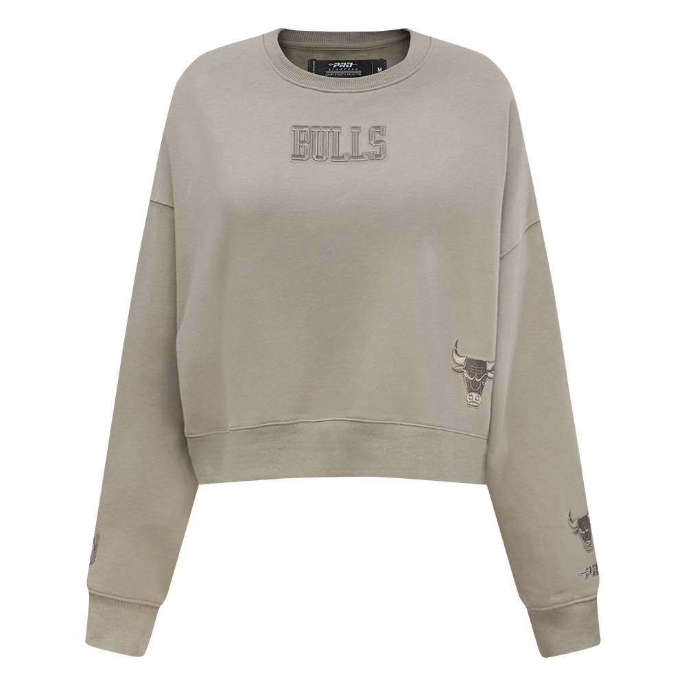 NBA CHICAGO BULLS WINGSPAN WOMEN'S FLC CREWNECK (TAUPE)