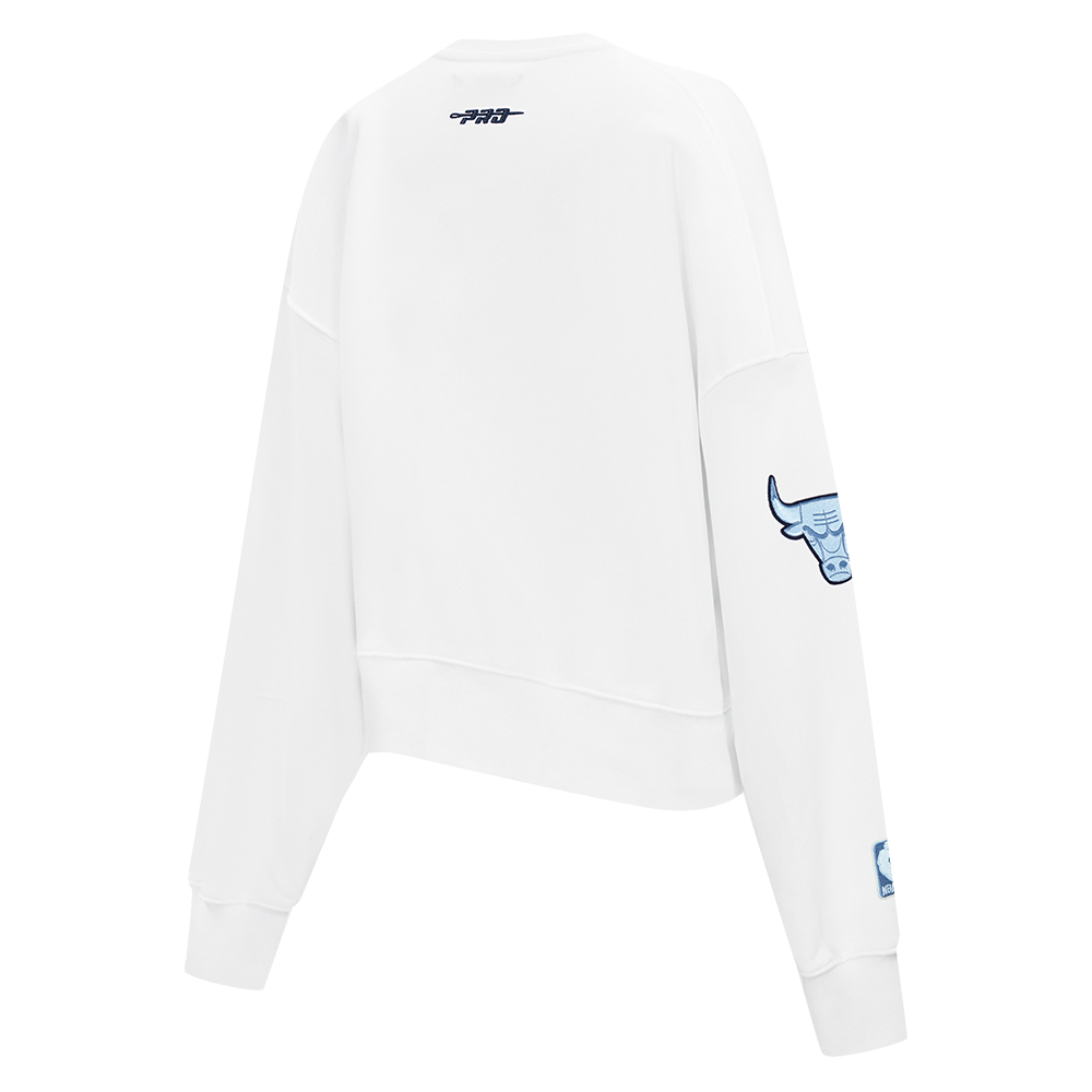 NBA CHICAGO BULLS COUNTRY CLUB WOMEN'S DOUBLE KNIT CREWNECK (WHITE)