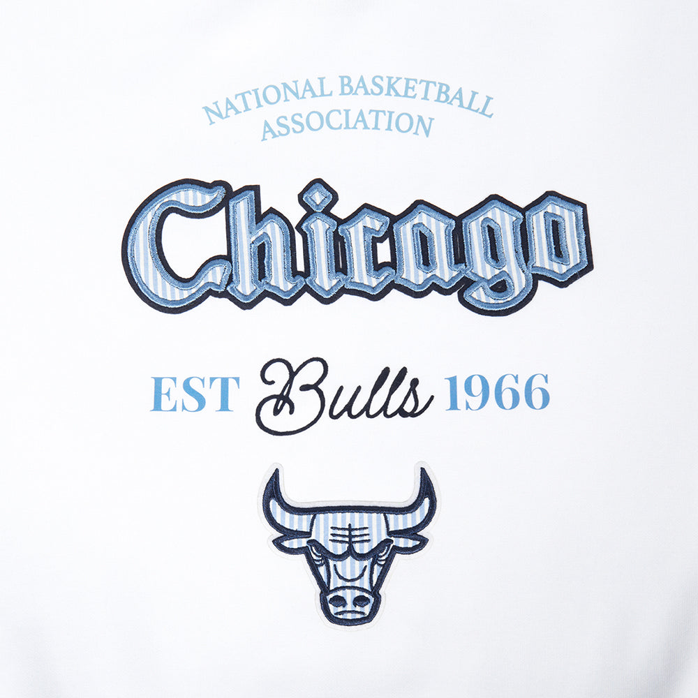 NBA CHICAGO BULLS COUNTRY CLUB WOMEN'S DOUBLE KNIT CREWNECK (WHITE)