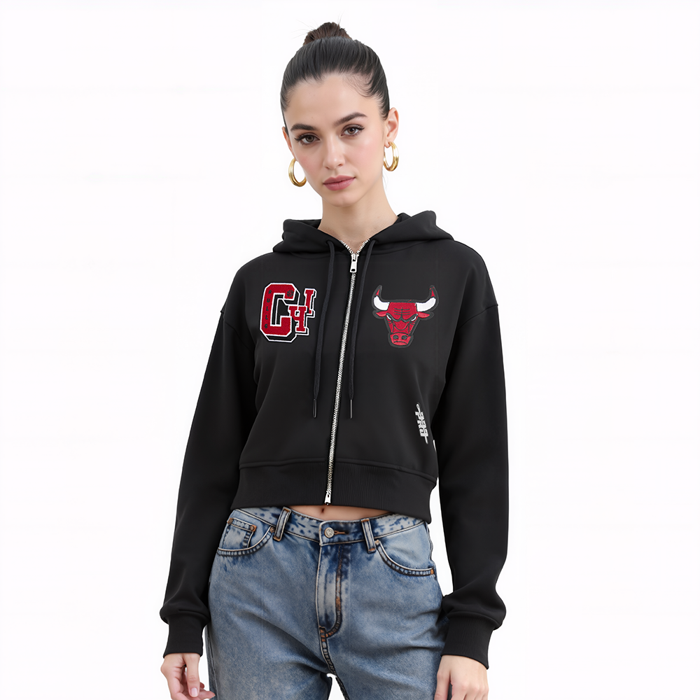 NBA CHICAGO BULLS BEST OF WOMEN'S FLC FZ HOODIE (BLACK)