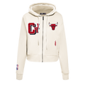 NBA CHICAGO BULLS BEST OF CHANDAIL À CAPUCHON EN MOLLETON À GLISSIÈRE POUR FEMME (COQUILLE D'ŒUF)