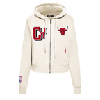 NBA CHICAGO BULLS BEST OF CHANDAIL À CAPUCHON EN MOLLETON À GLISSIÈRE POUR FEMME (COQUILLE D'ŒUF)