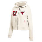 NBA CHICAGO BULLS BEST OF CHANDAIL À CAPUCHON EN MOLLETON À GLISSIÈRE POUR FEMME (COQUILLE D'ŒUF)